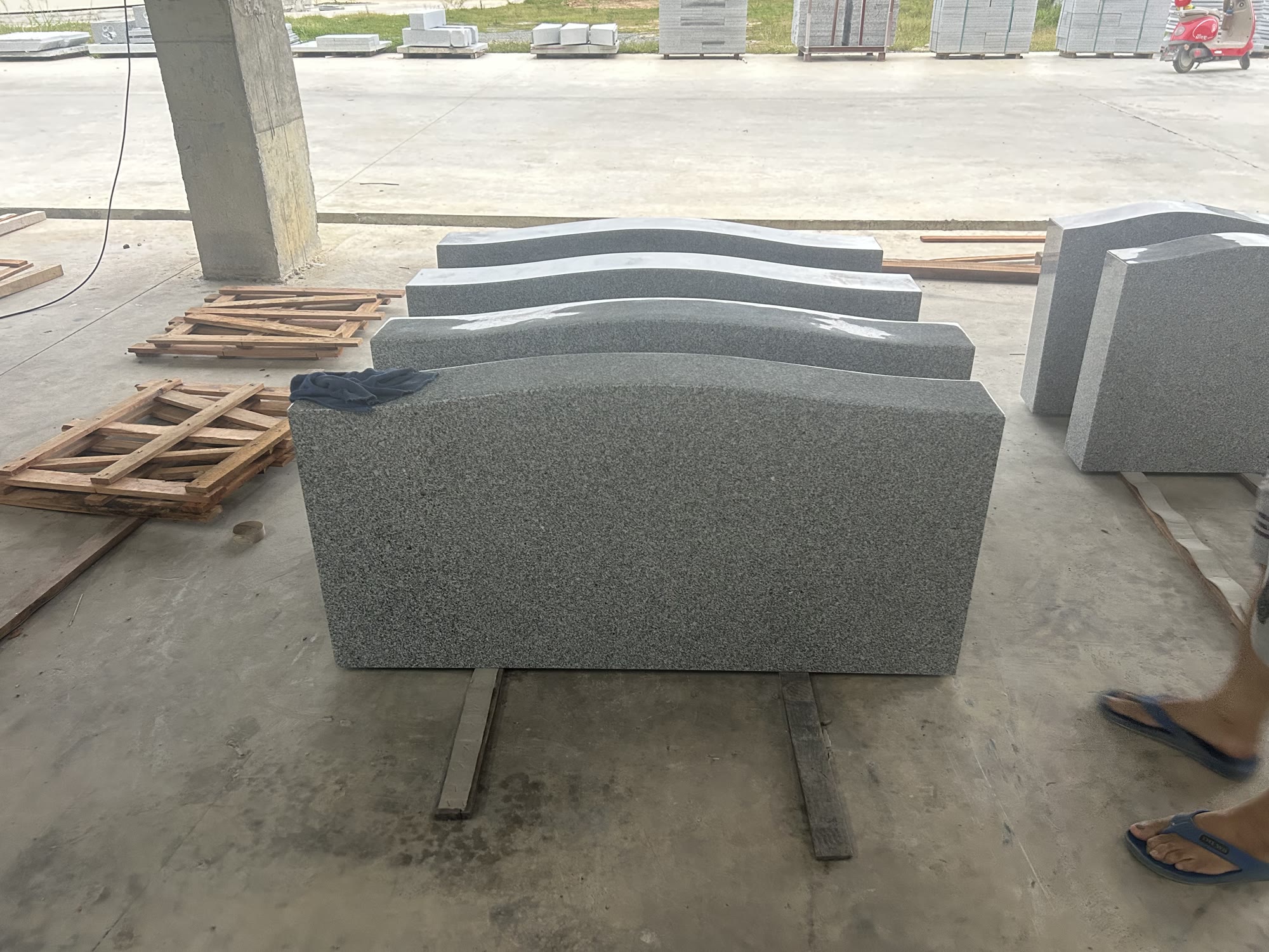 Granite tombstones and memorials